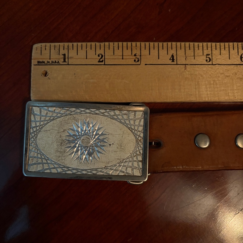 Vintage Western Belt with Vintage Buckle - Picture 4 of 12